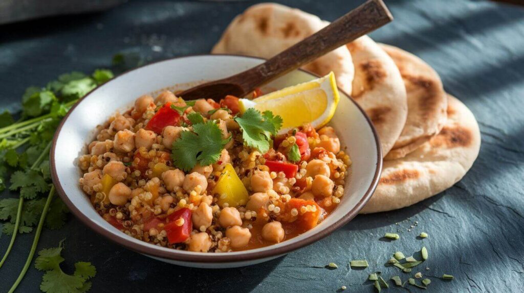 Moroccan Chickpea & Quinoa Stew in