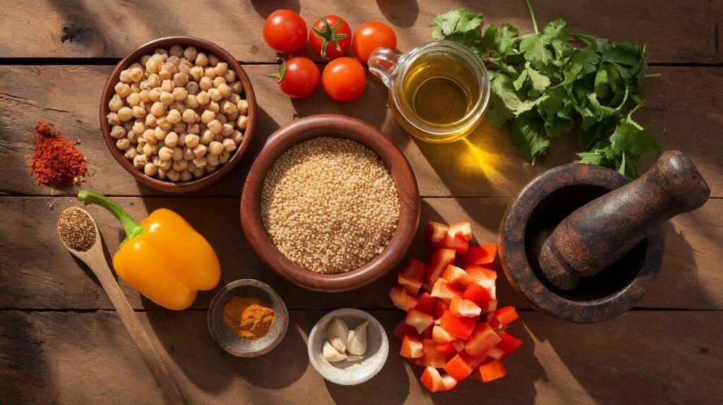 Moroccan Chickpea & Quinoa Stew ingredient served in a bowl