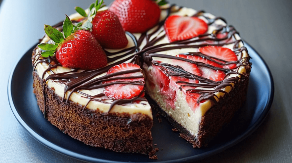 Chocolate Strawberry Swirl Cheesecake