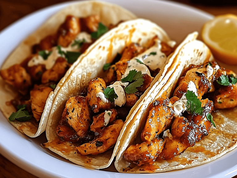 Garlic Butter Honey BBQ Chicken Tacos