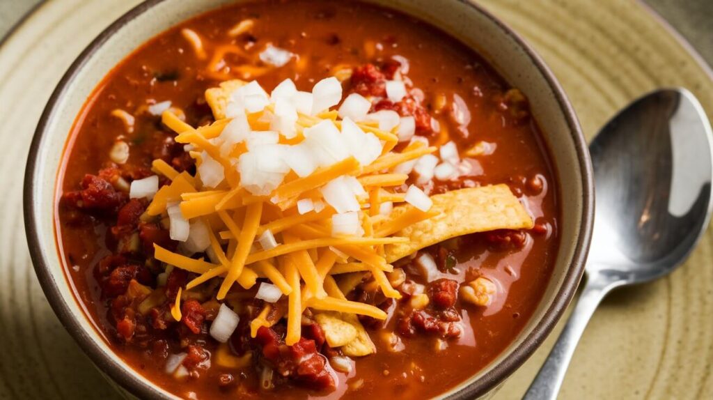 cheesy enchilada chili recipe